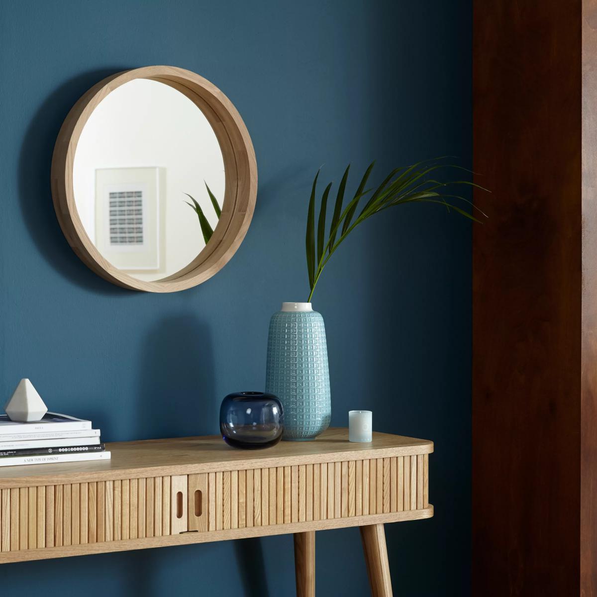 John Lewis & Partners Scandi Round Oak Wood Mirror, Natural – image 4