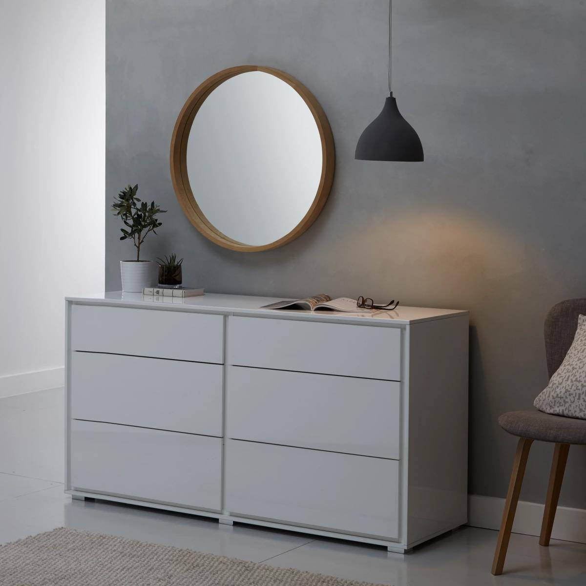 John Lewis & Partners Scandi Round Oak Wood Mirror, Natural – image 5