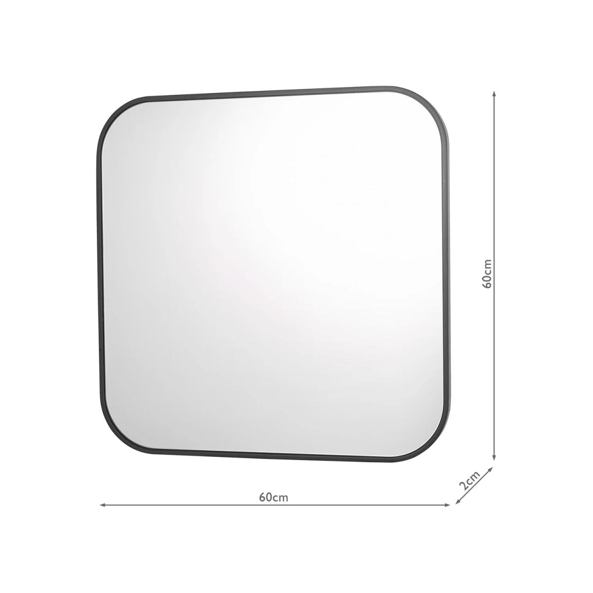 Där Firuz Square Wall Mirror, 60 x 60cm, Black – image 5