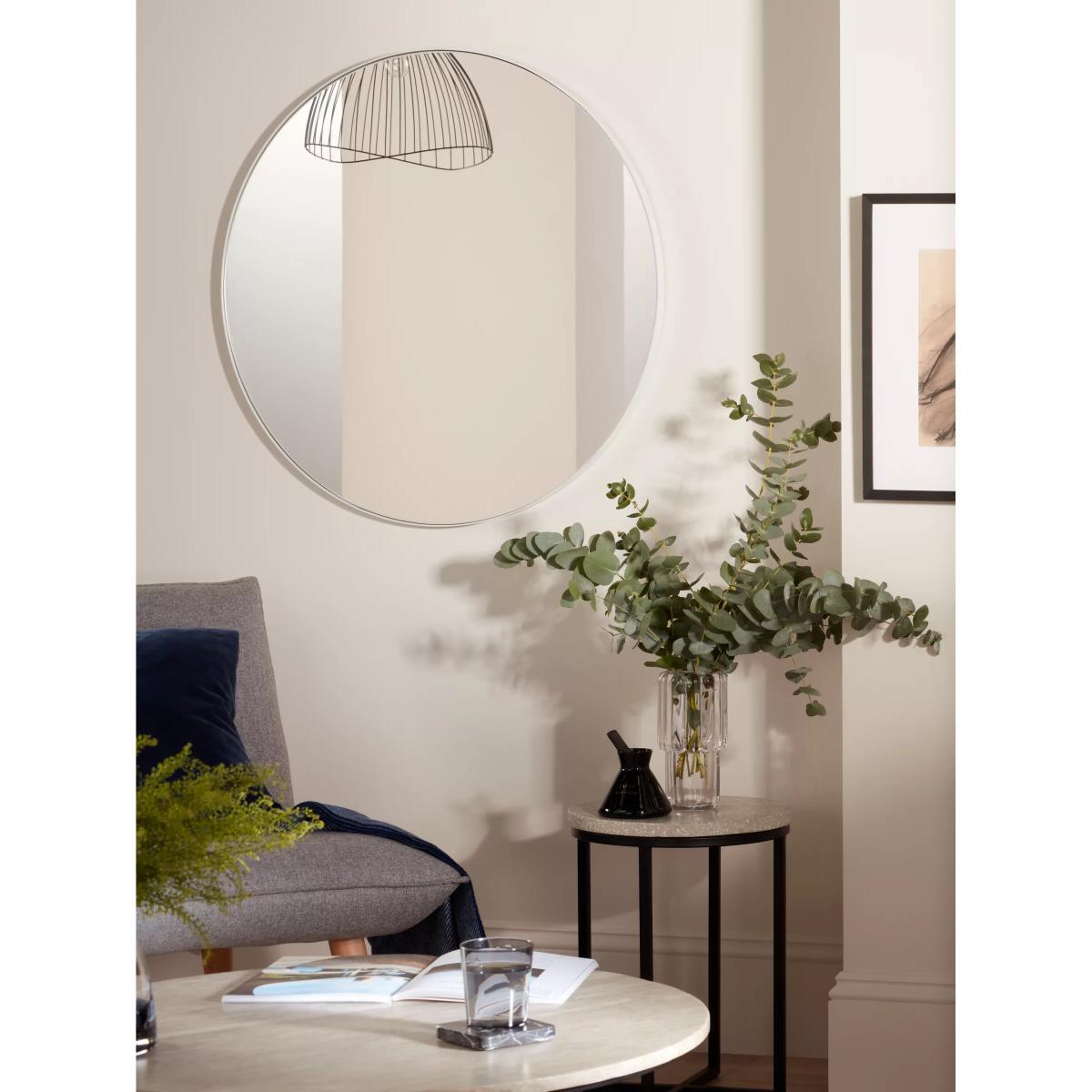 John Lewis & Partners Scandi Metal Frame Round Wall Mirror, White – image 4