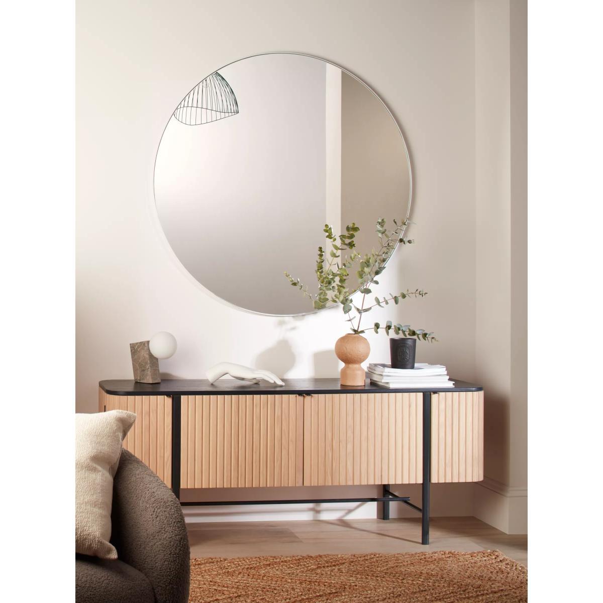 John Lewis & Partners Scandi Metal Frame Round Wall Mirror, White – image 5