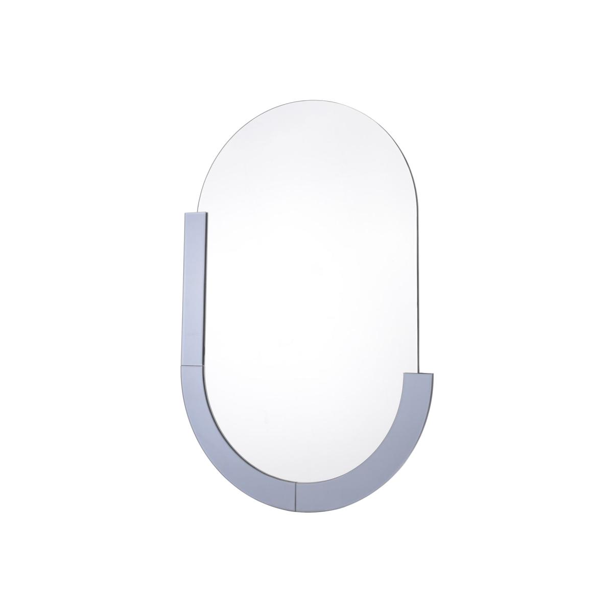 Där Kaylee Oval Wall Mirror, 90 x 60cm, Smoked Silver – image 1