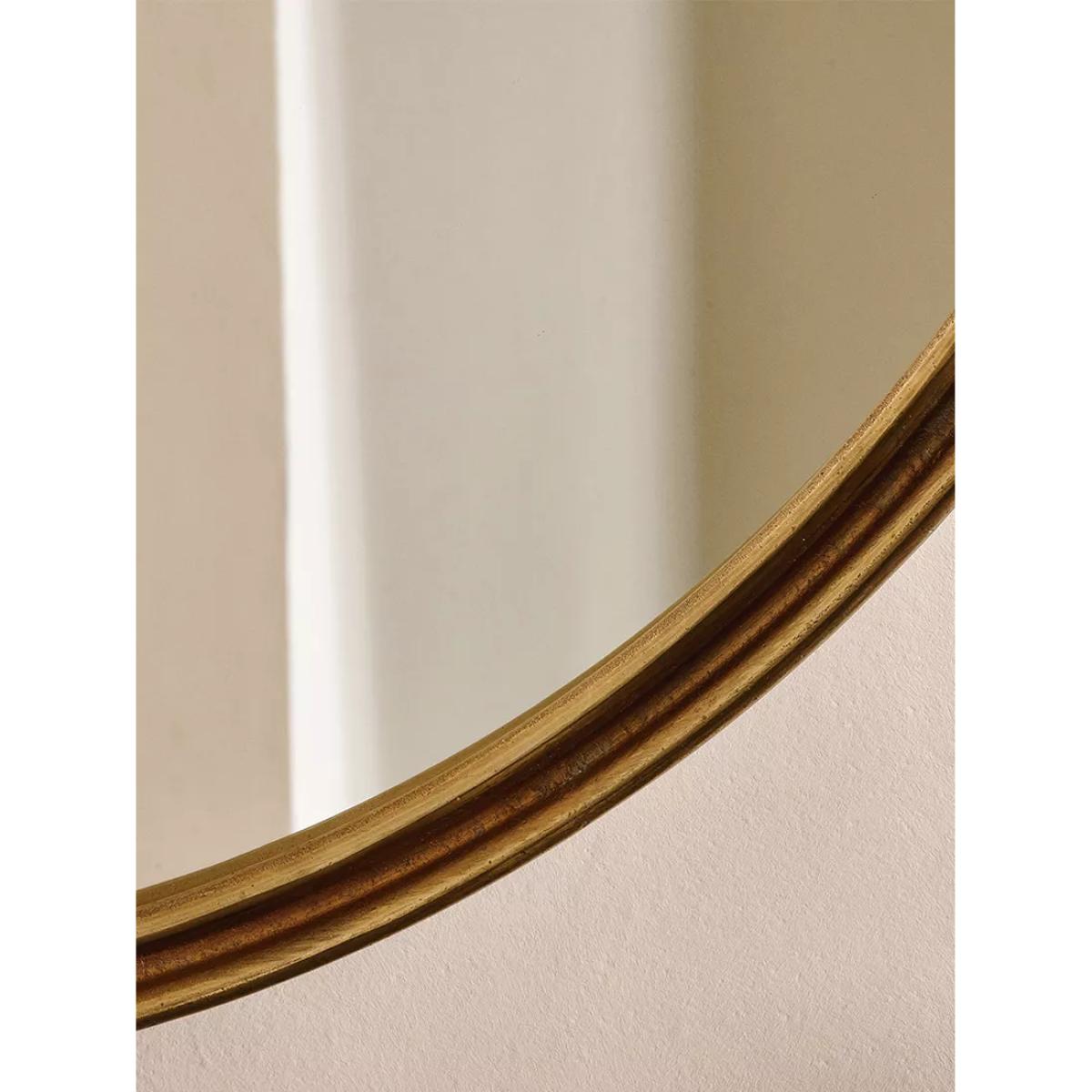 Nkuku Almora Round Metal Wall Mirror, 88cm, Antique Brass – image 2