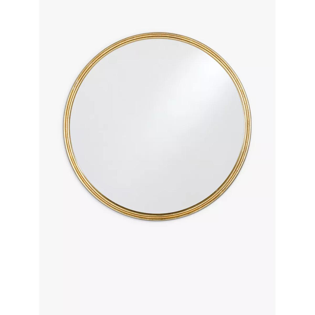 Nkuku Almora Round Metal Wall Mirror, 88cm, Antique Brass – image 3