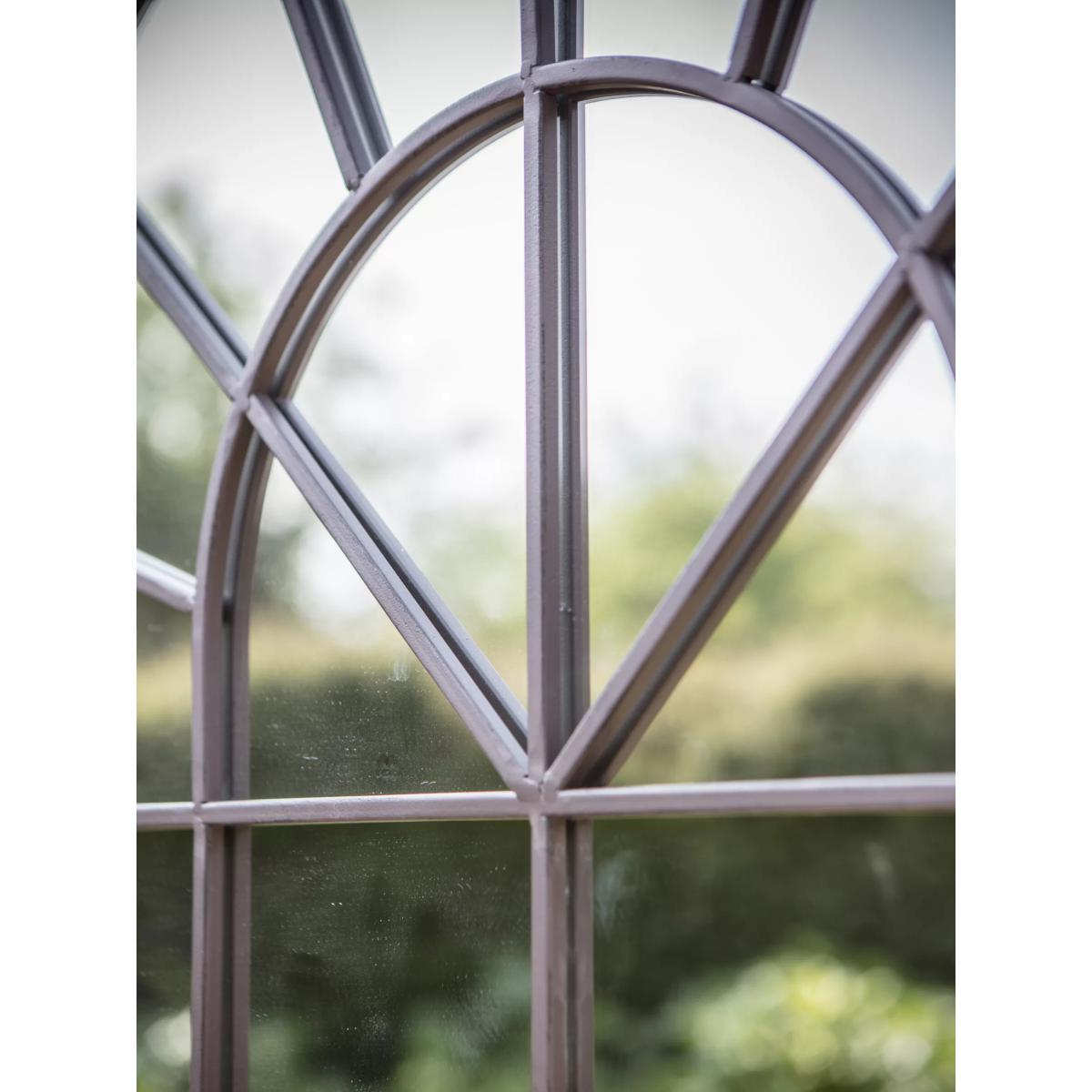 Fura Outdoor Garden Wall Window Style Arched Mirror, 131 x 75cm – image 6