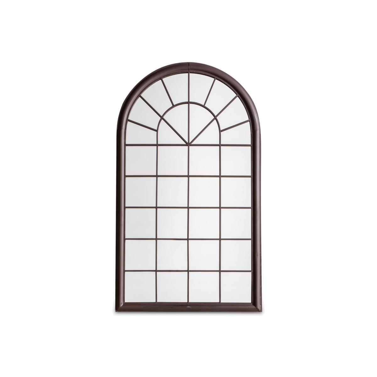 Fura Outdoor Garden Wall Window Style Arched Mirror, 131 x 75cm – image 1