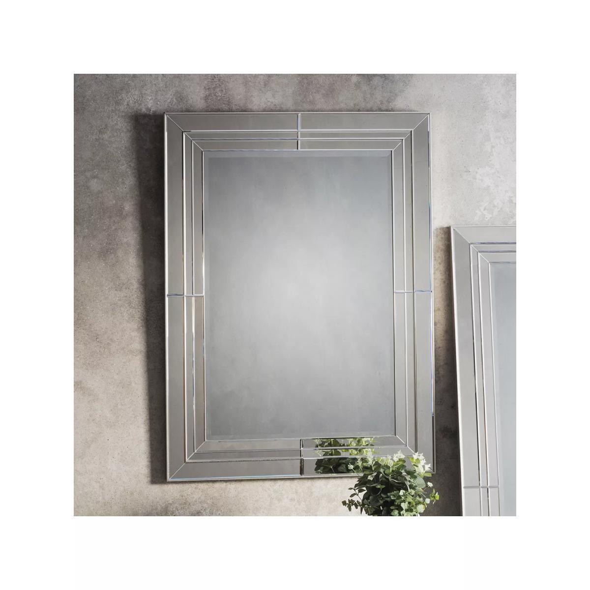 Knapton Rectangular Bevelled Glass Wall Mirror, 113.5 x 83cm, Clear – image 2