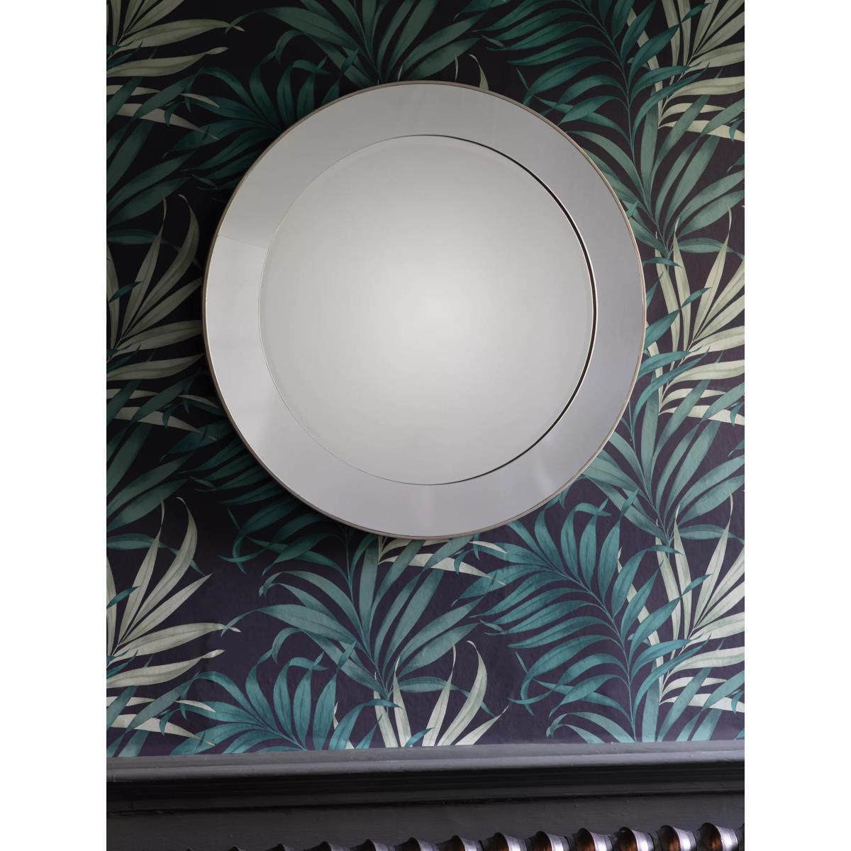 Bertoni Round Glass Frame Mirror, 82cm, Silver – image 2