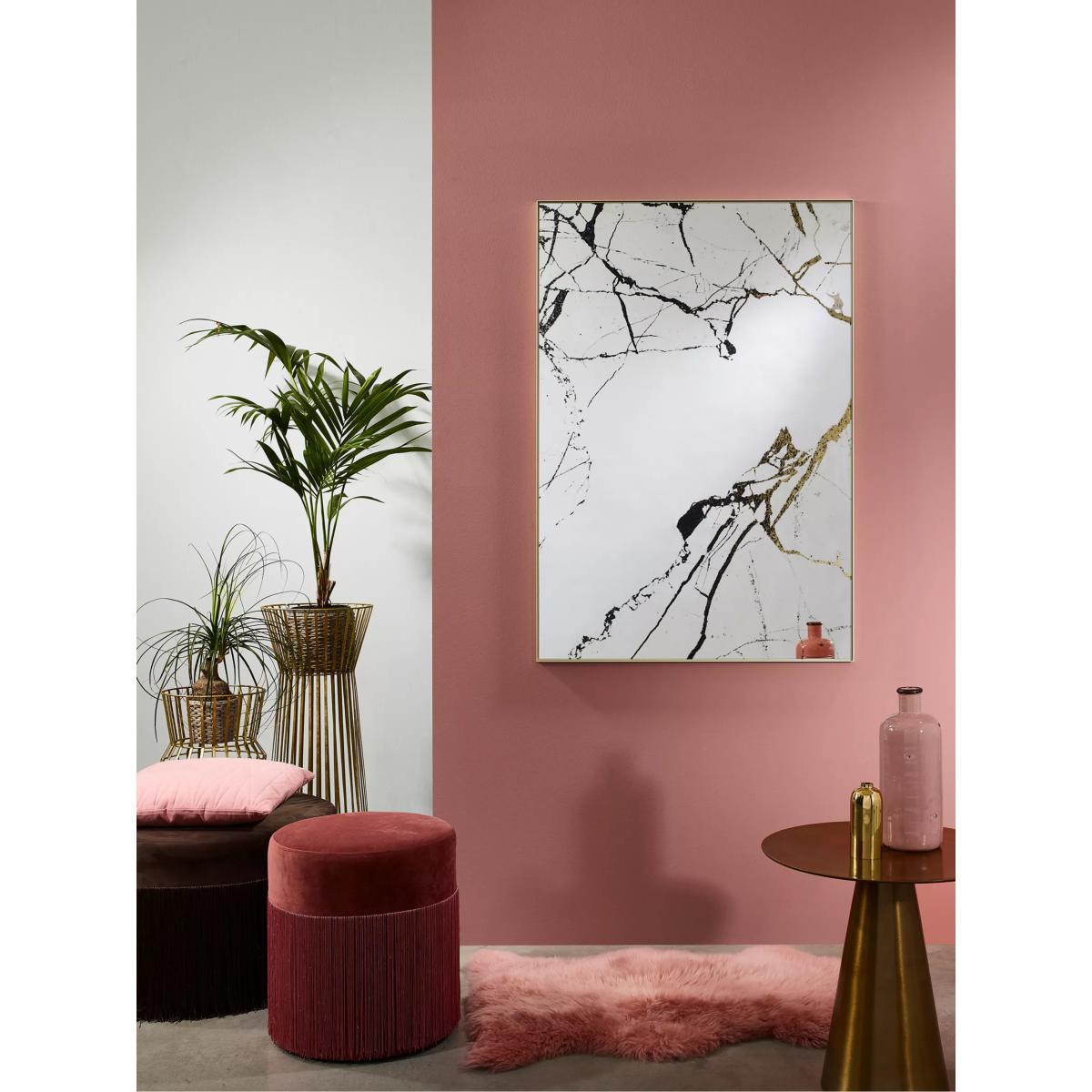 Deknudt Mirrors Marble Abstract Rectangular Wall Mirror, 121 x 83cm, Bronze/Gold – image 2