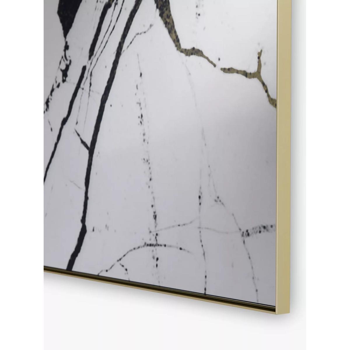 Deknudt Mirrors Marble Abstract Rectangular Wall Mirror, 121 x 83cm, Bronze/Gold – image 3