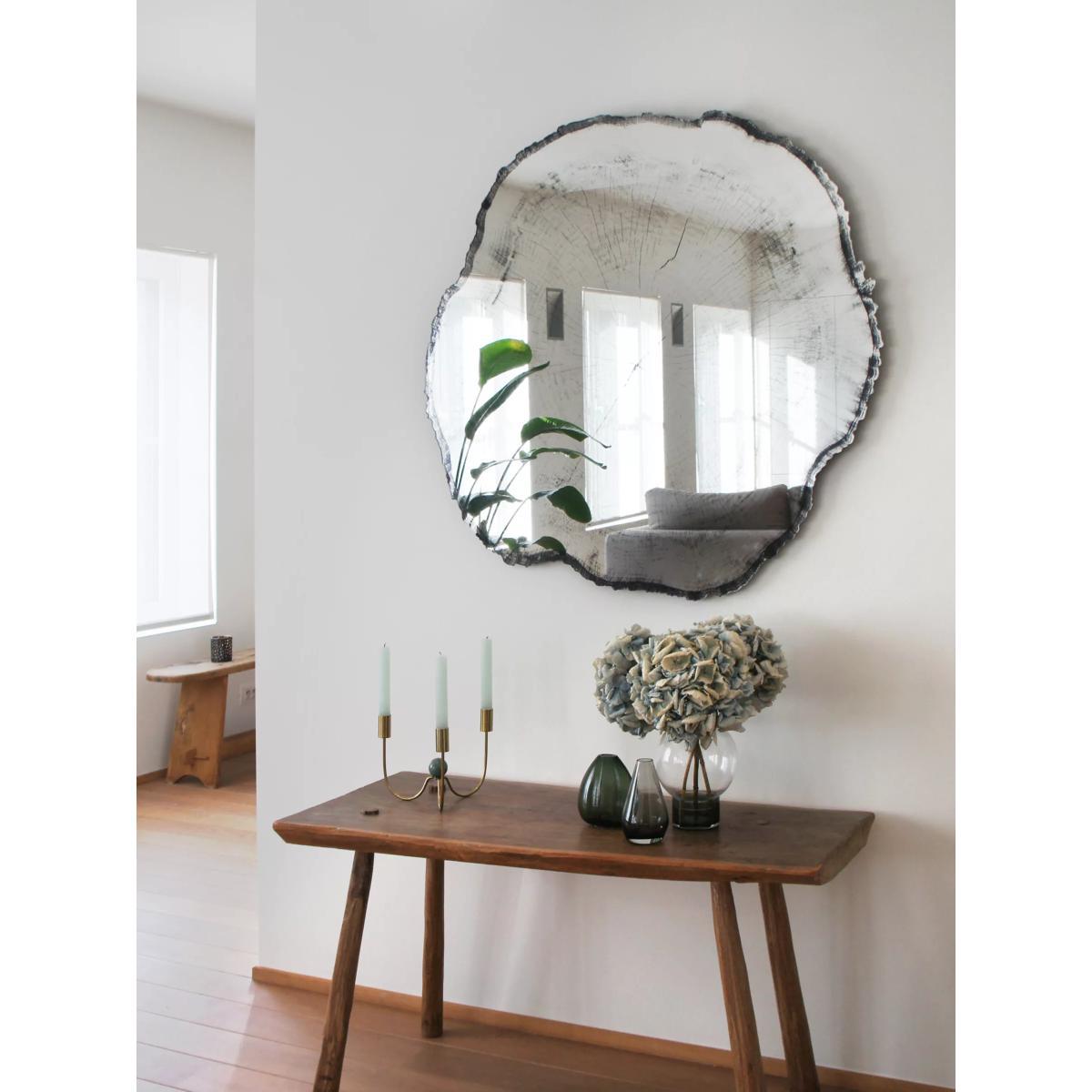 Deknudt Mirrors Arbo Tree Rings Print Wall Mirror, 98 x 101cm, Clear – image 2