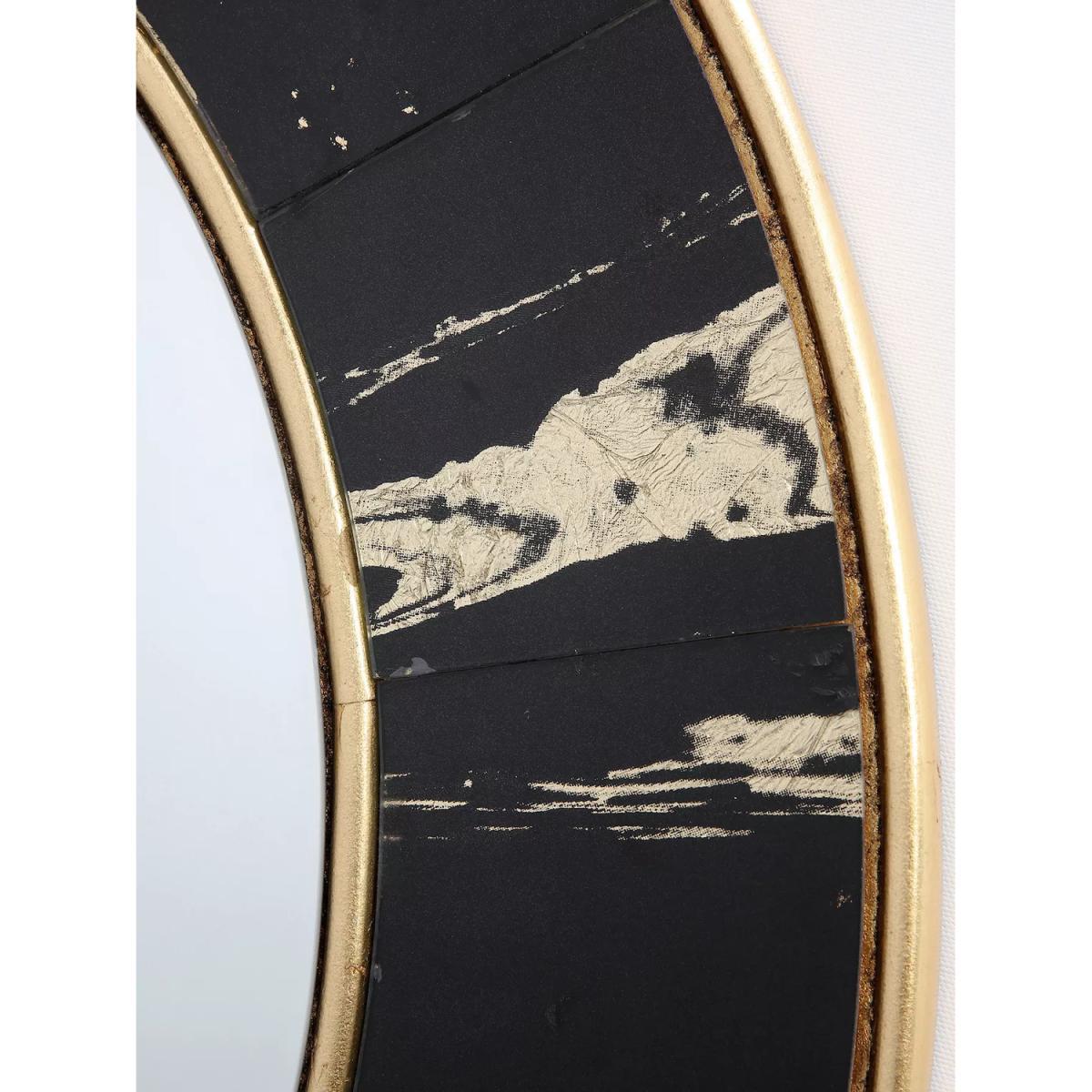 Där Sidone Round Wall Mirror, 80cm, Black/Gold – image 2