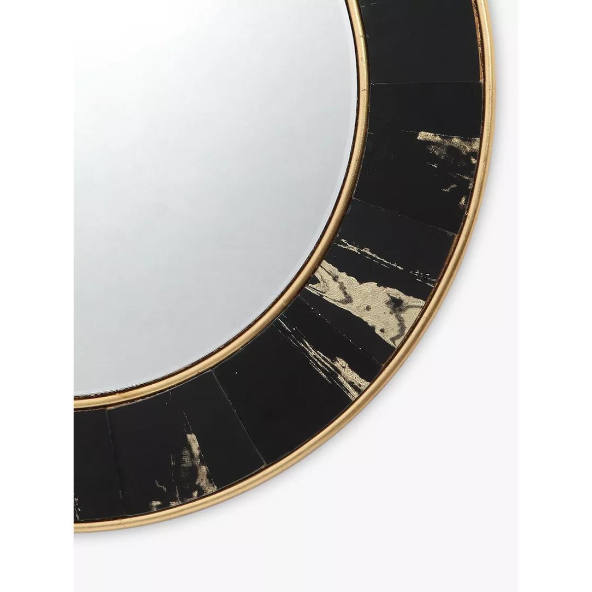 Där Sidone Round Wall Mirror, 80cm, Black/Gold – image 3