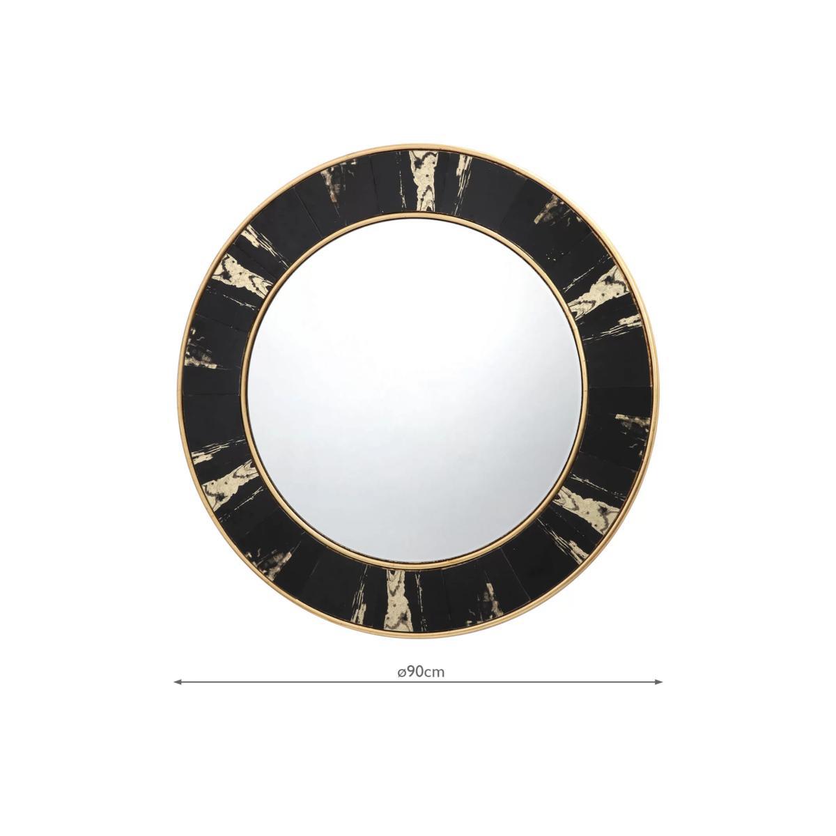 Där Sidone Round Wall Mirror, 80cm, Black/Gold – image 4