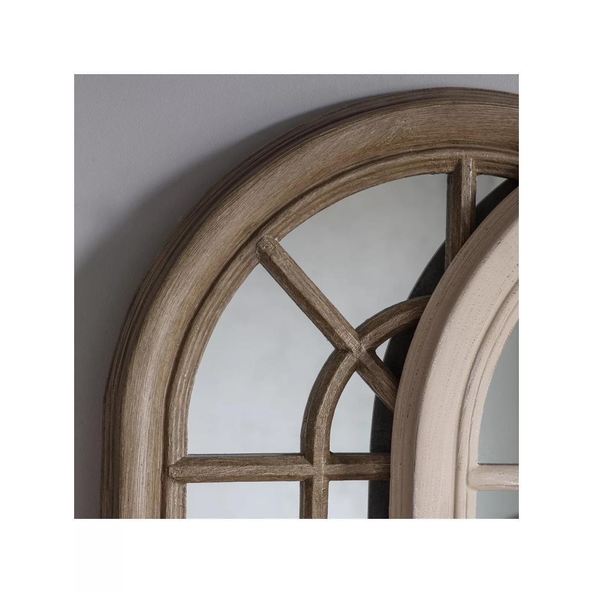 Curtis Arched Window Wood Frame Wall Mirror, 180 x 60cm, Natural – image 3