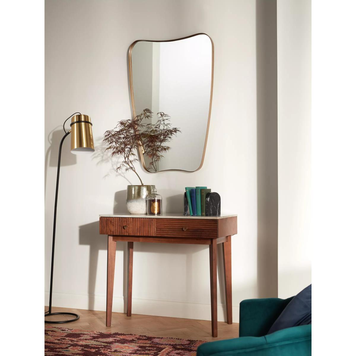 John Lewis & Partners Curved Metal Frame Wall Mirror, 96 x 65, Gold – image 4