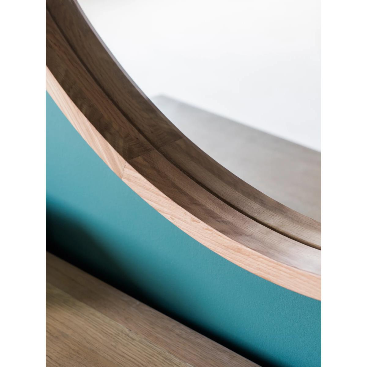 Bowman Round Oak Wood Frame Mirror, 70cm, Natural – image 3