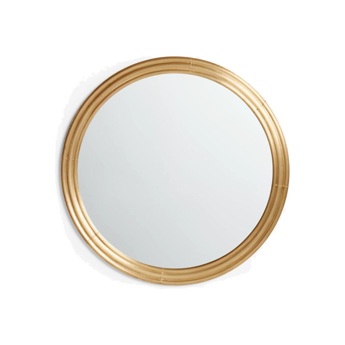 John Lewis & Partners Round Cladded Frame Wall Mirror, 100cm, Brass