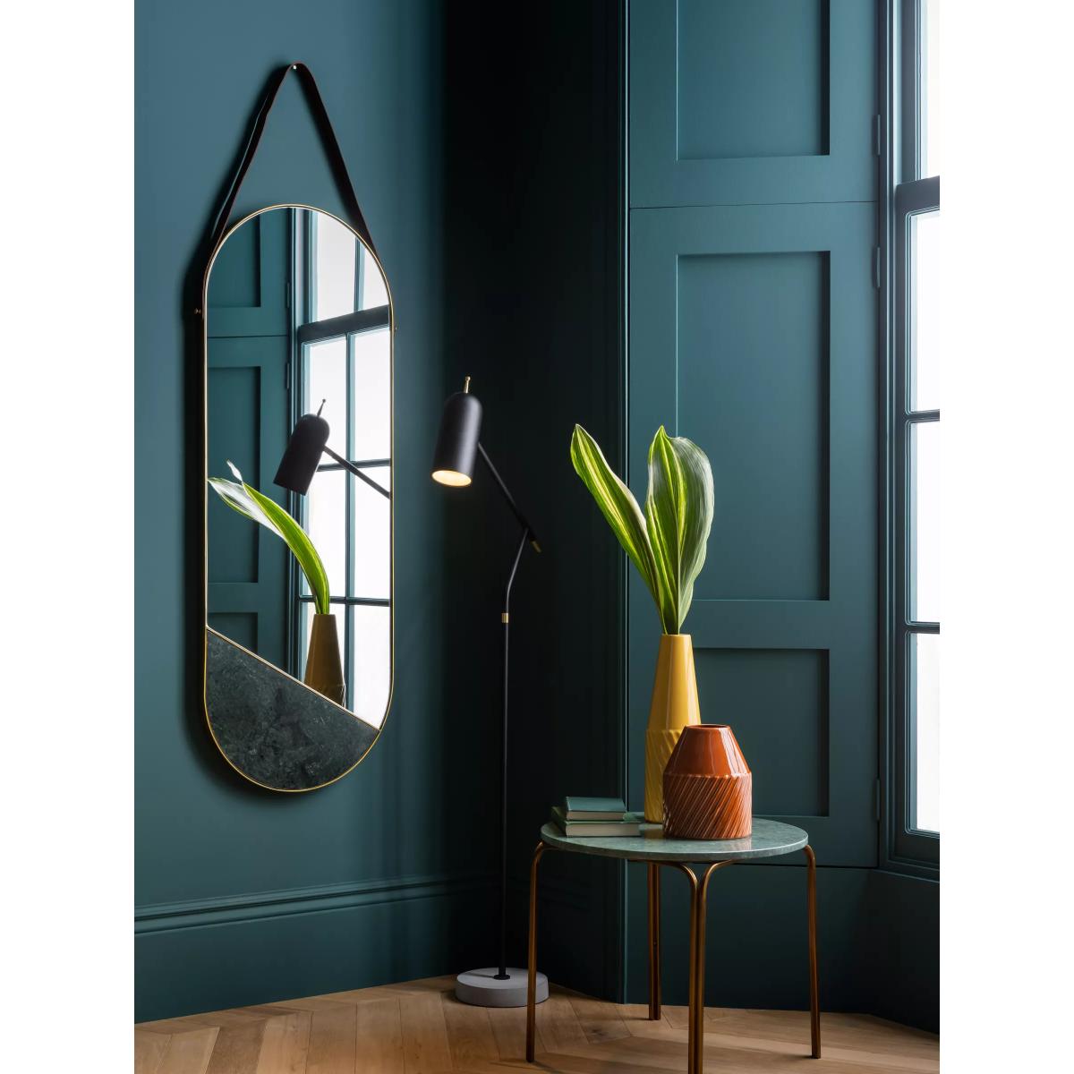 John Lewis & Partners + Swoon Sartre Lozenge Metal Frame Suspended Wall Mirror, 124 x 45cm, Gold – image 2