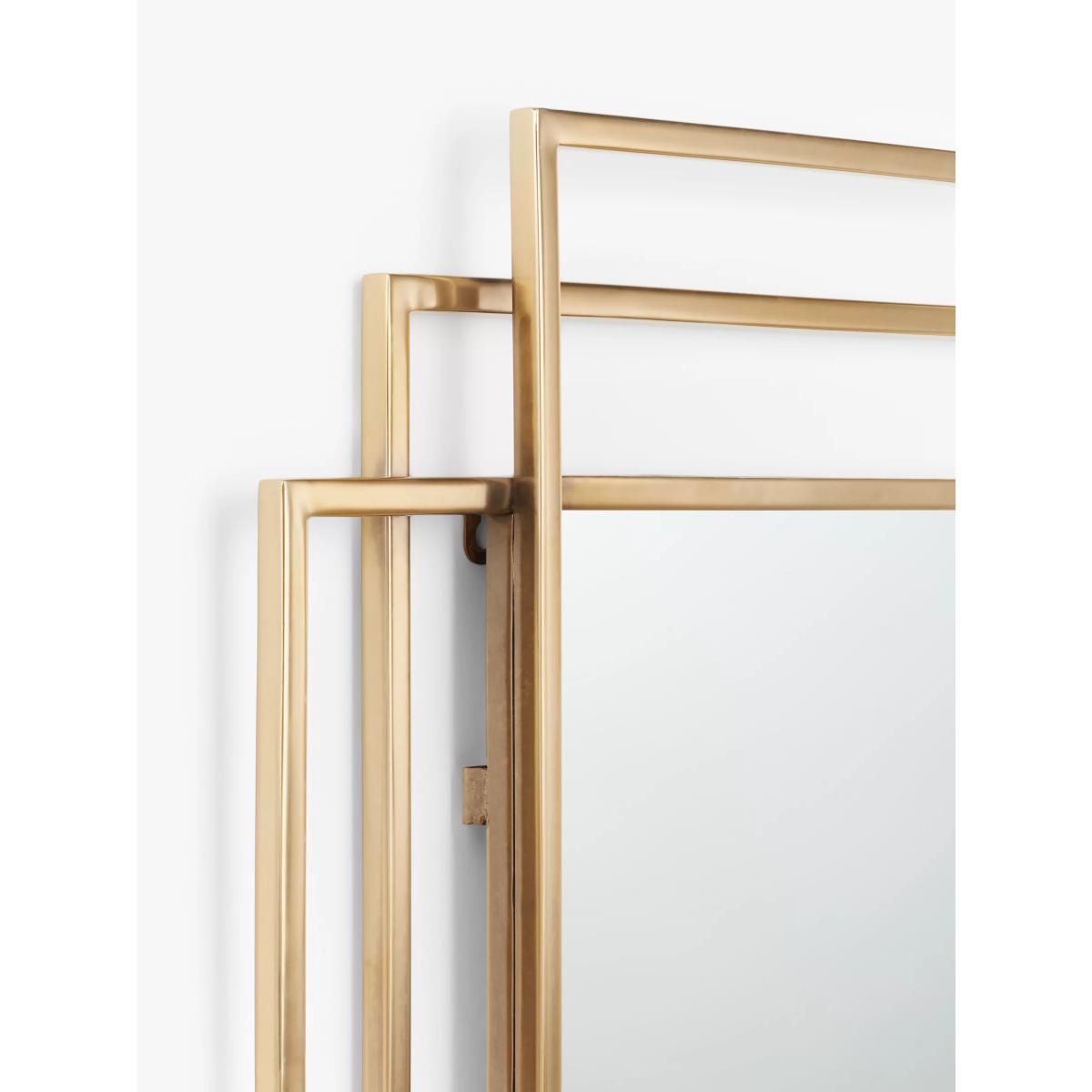 John Lewis & Partners Shanghai Wall Mirror, 90 x 70cm, Brass – image 2