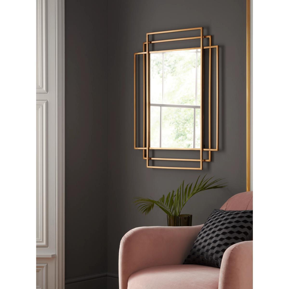 John Lewis & Partners Shanghai Wall Mirror, 90 x 70cm, Brass – image 4