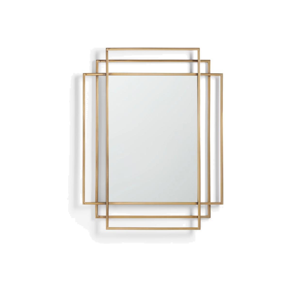 John Lewis & Partners Shanghai Wall Mirror, 90 x 70cm, Brass – image 1