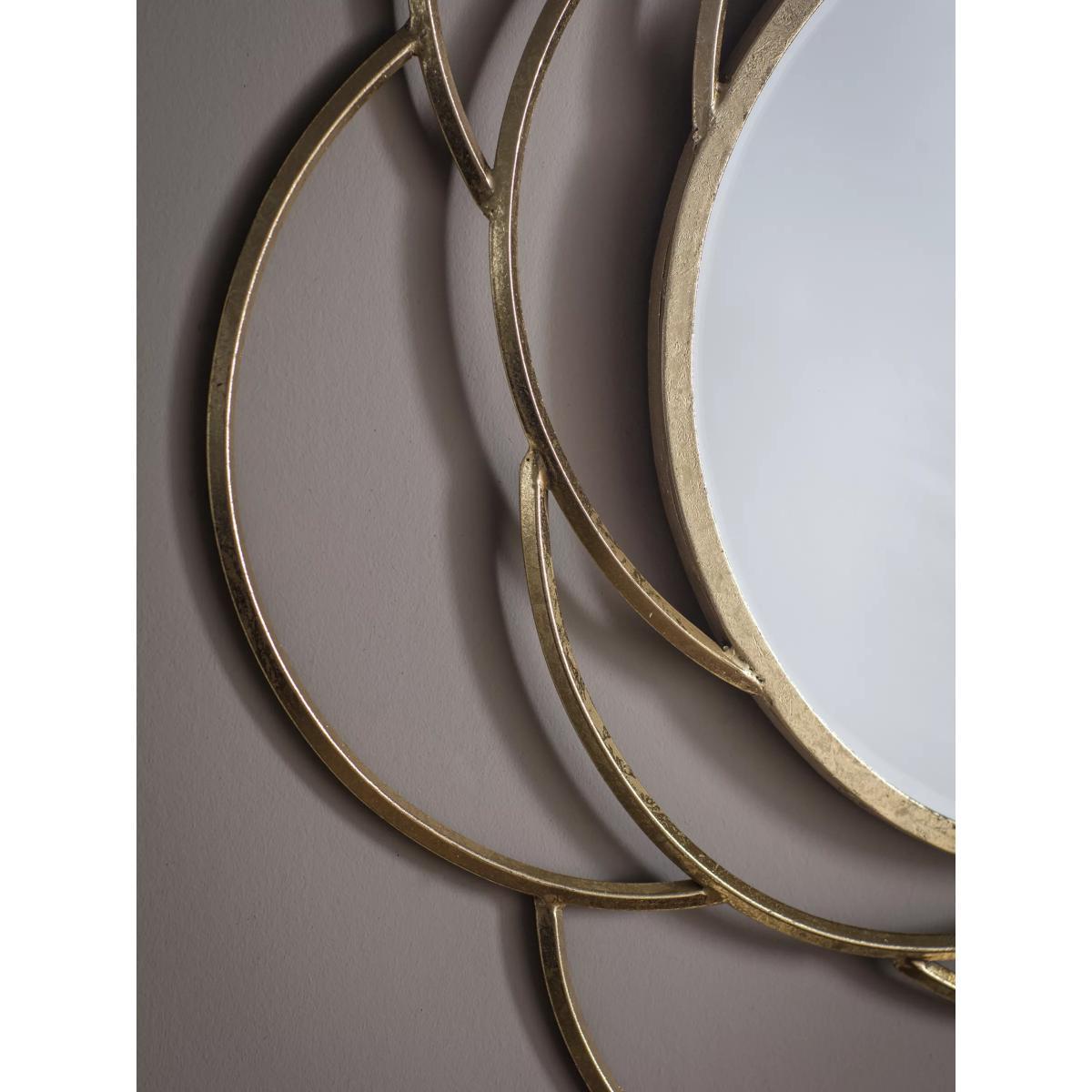Bloomsbury Round Metal Frame Mirror, 91cm, Gold – image 3