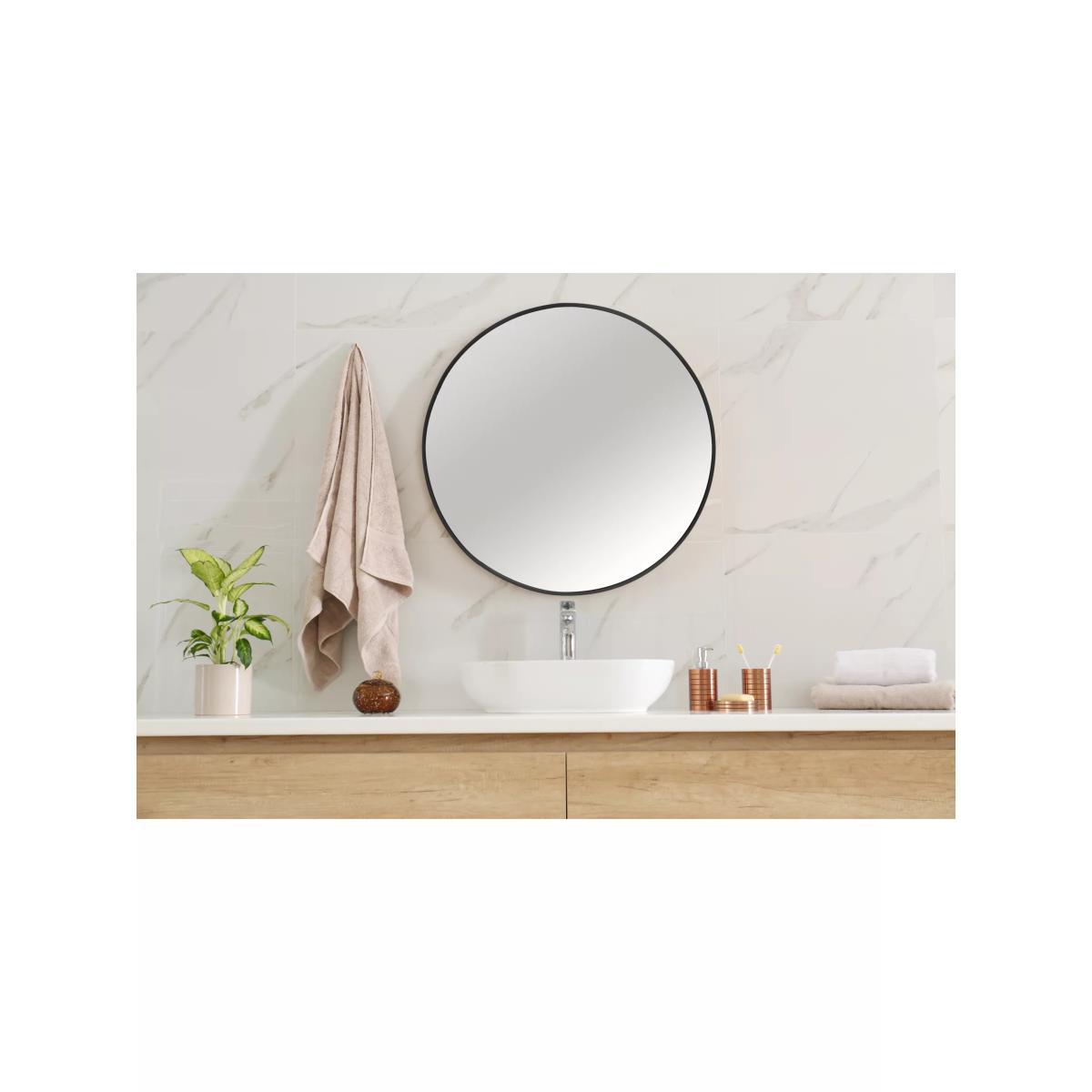 ANYDAY John Lewis & Partners Thin Aluminium Frame Round Wall Mirror, 65cm, Black – image 4