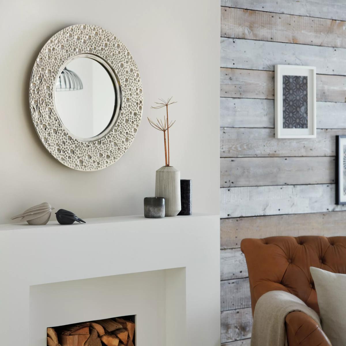John Lewis & Partners Lunar Round Wall Mirror, 59cm, Silver – image 5