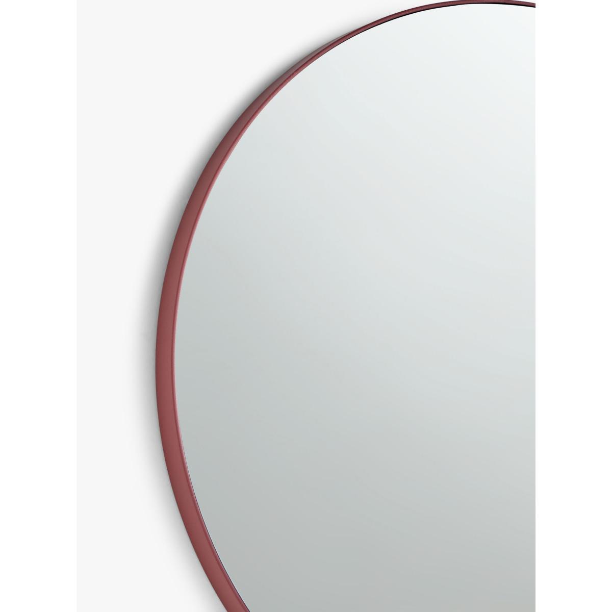 ANYDAY John Lewis & Partners Thin Metal Frame Round Wall Mirror, 50cm, Marsala – image 3