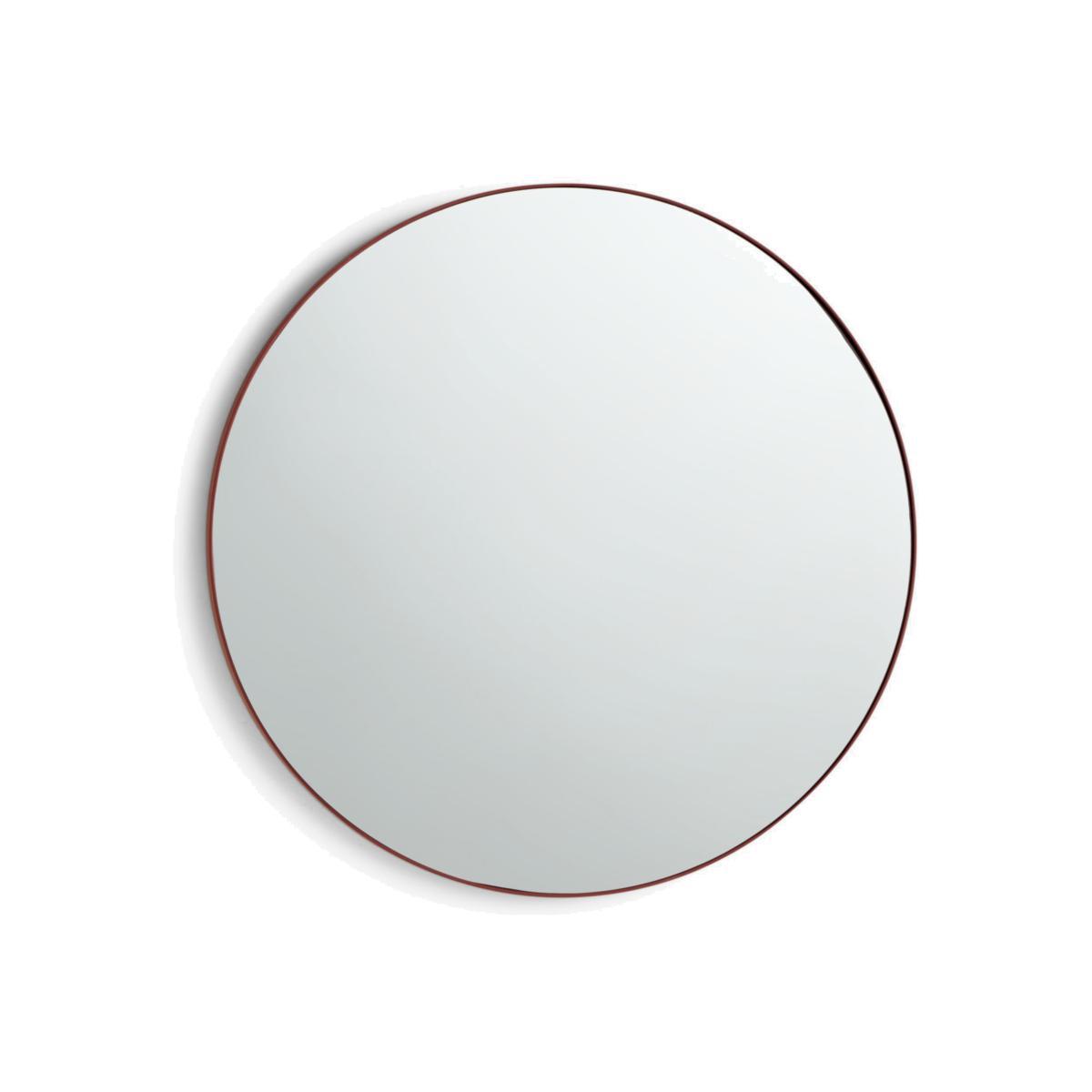 ANYDAY John Lewis & Partners Thin Metal Frame Round Wall Mirror, 50cm, Marsala – image 1