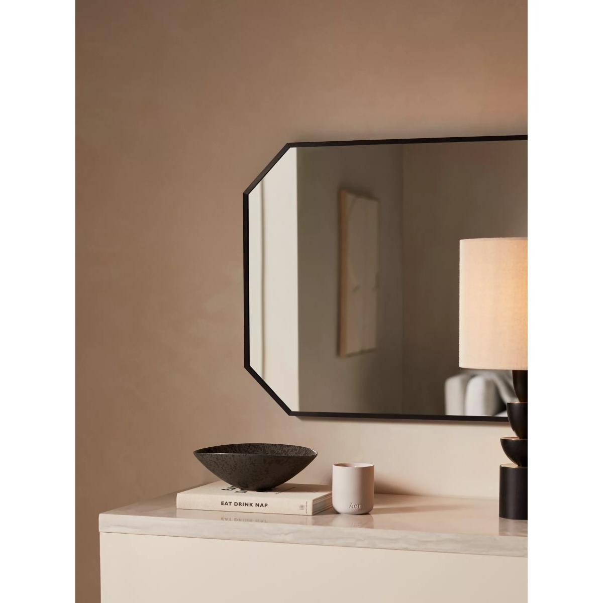 John Lewis Angled Corner Metal Frame Wall Mirror, 90 x 60cm, Black – image 2