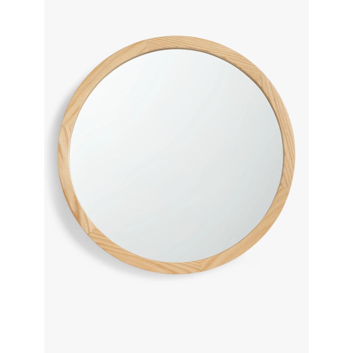 John Lewis Slim Solid Oak Wood Round Wall Mirror – image 2