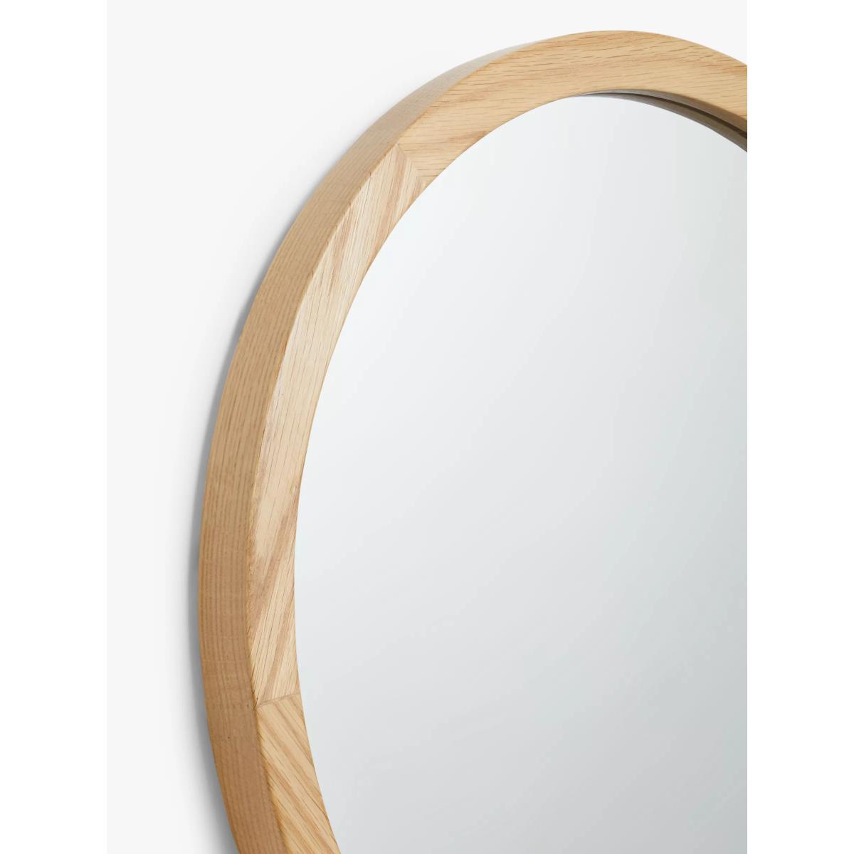 John Lewis Slim Solid Oak Wood Round Wall Mirror – image 3
