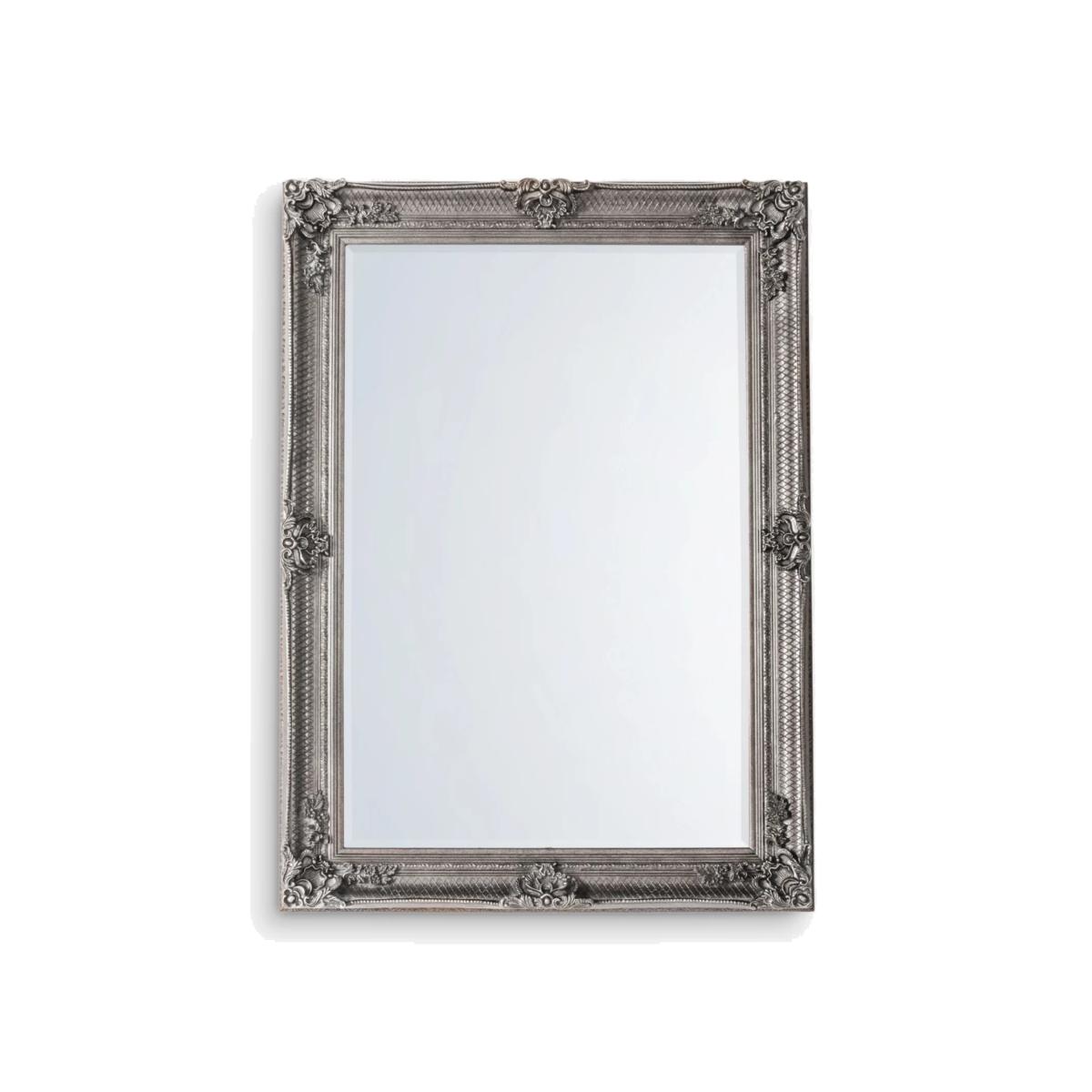 Gallery Direct Denver Baroque Wood Frame Wall Mirror, 109.5 x 79cm, Silver