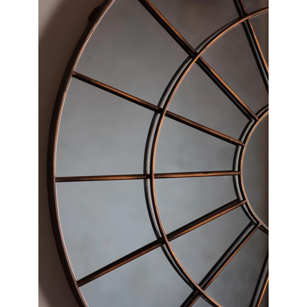 Battersea Large Round Metal Frame Mirror, 105cm, Bronze – image 3