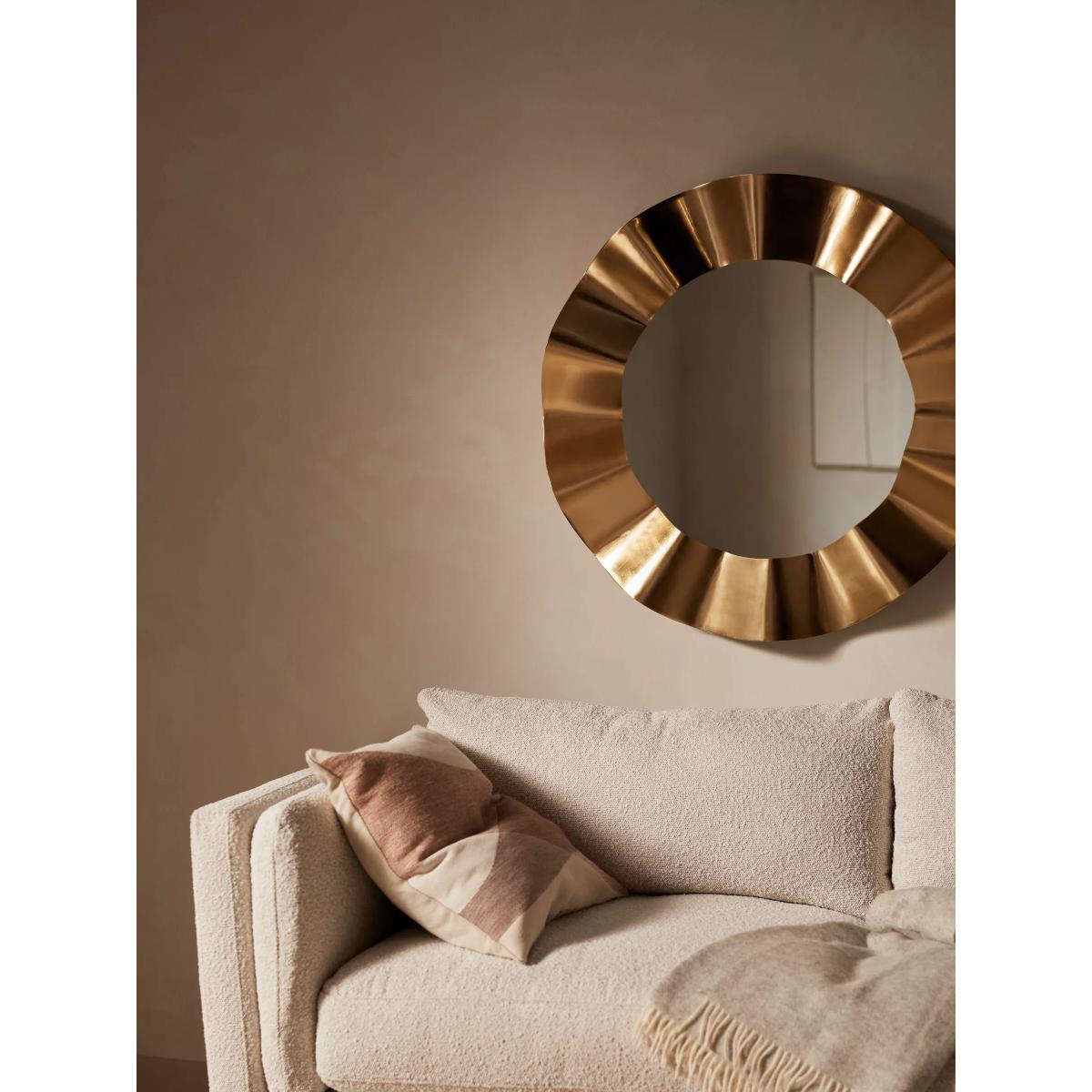 John Lewis Fluted Round Metal Wall Mirror, 78.5cm, Gold – image 2