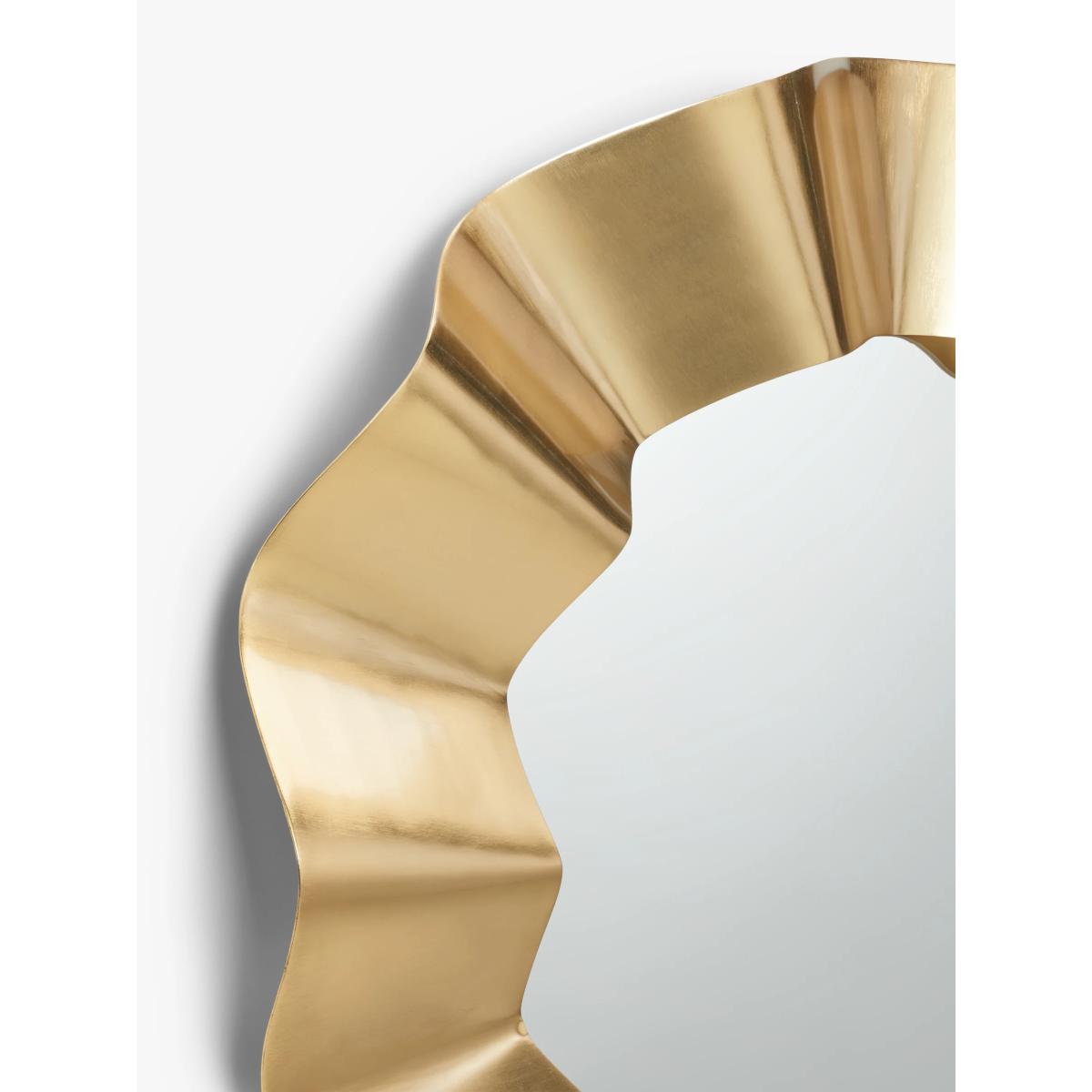 John Lewis Fluted Round Metal Wall Mirror, 78.5cm, Gold – image 3