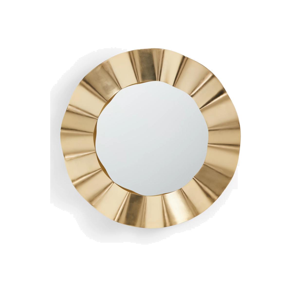 John Lewis Fluted Round Metal Wall Mirror, 78.5cm, Gold – image 1