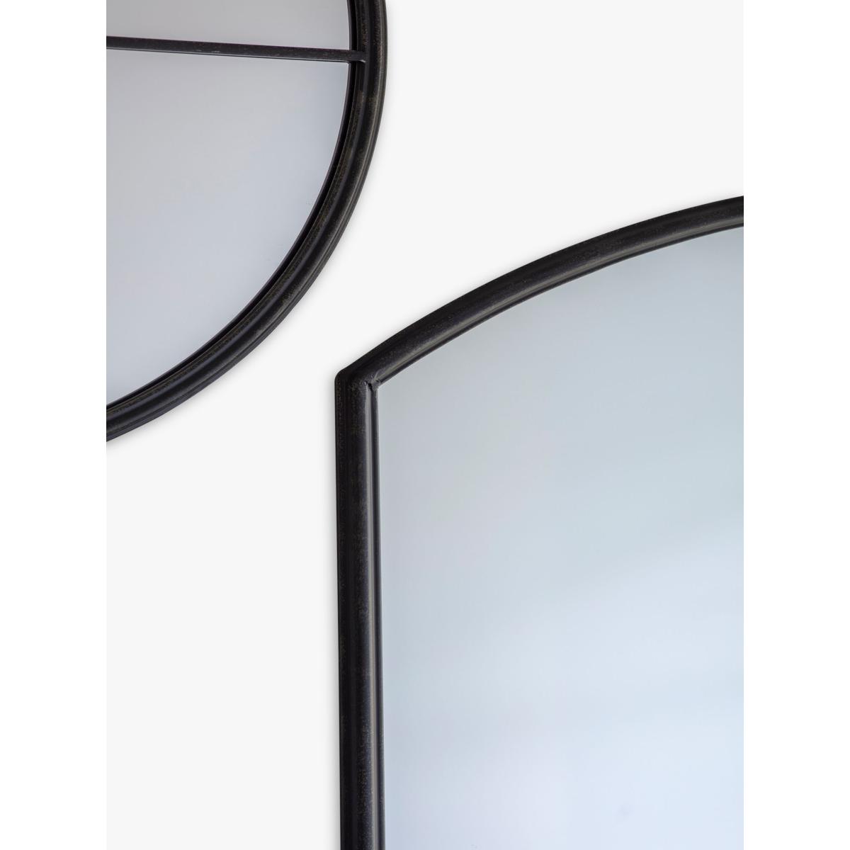 Frida Round Window Metal Frame Wall Mirror, 60cm, Black – image 3