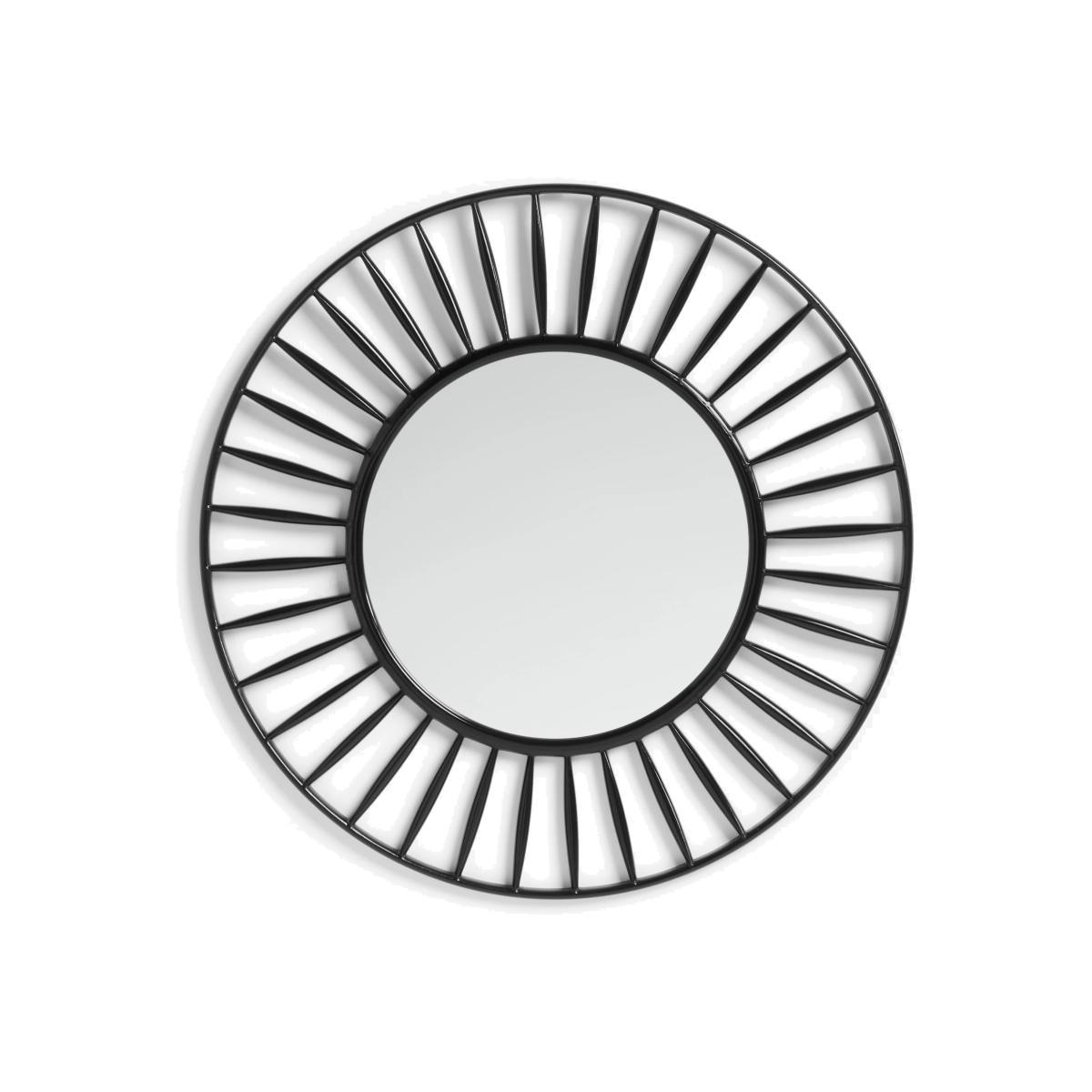 John Lewis & Partners Spindle Round Wall Mirror, 100cm, Black – image 1