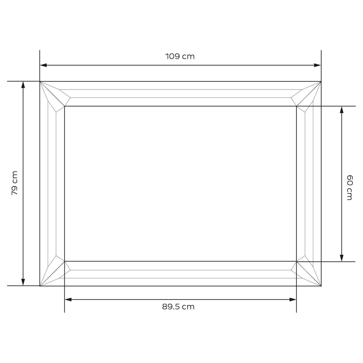 Modena Rectangular Wall Mirror, Silver, 109 x 79cm – image 2