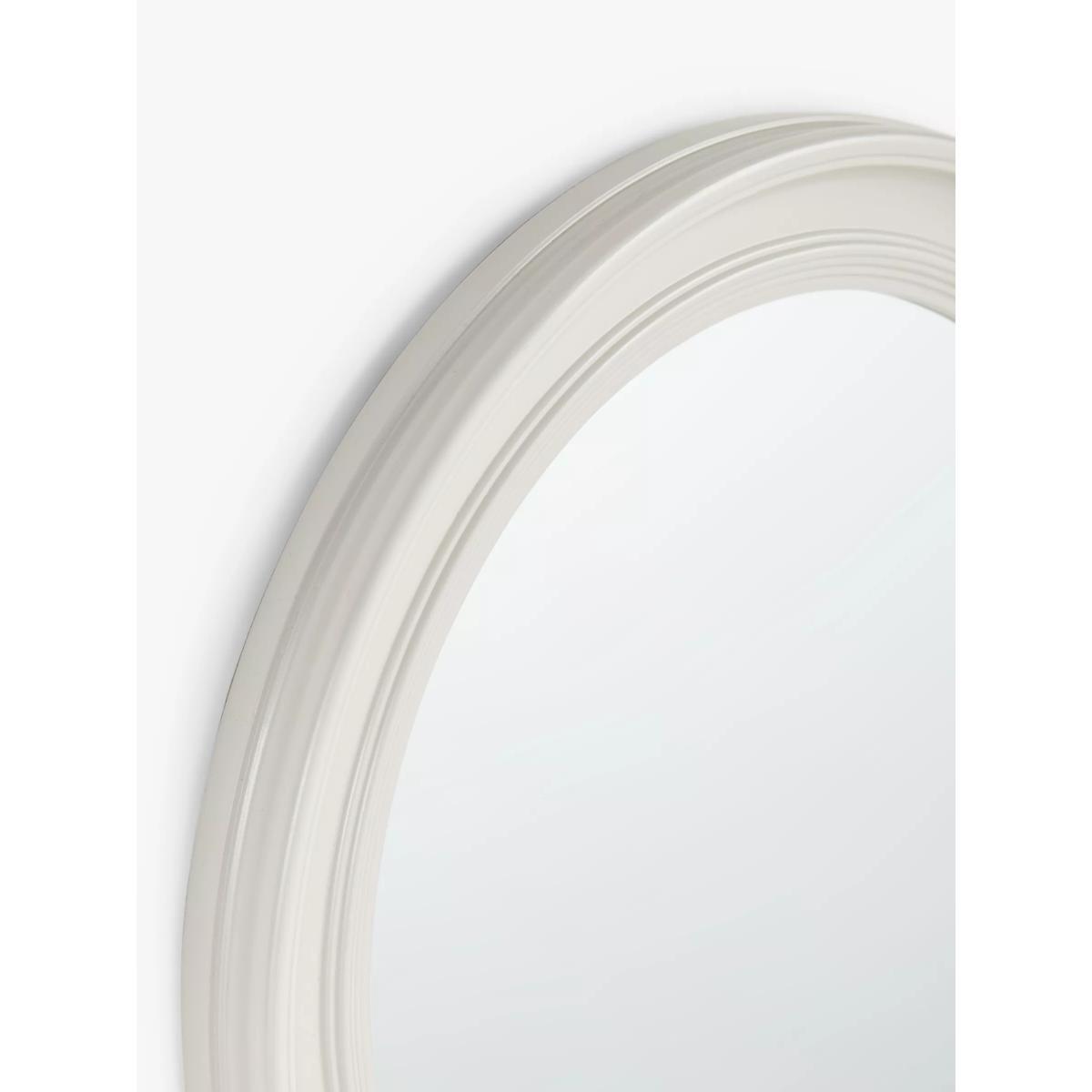 ANYDAY John Lewis & Partners Round Wood Frame Wall Mirror, 50cm, Light Grey – image 2