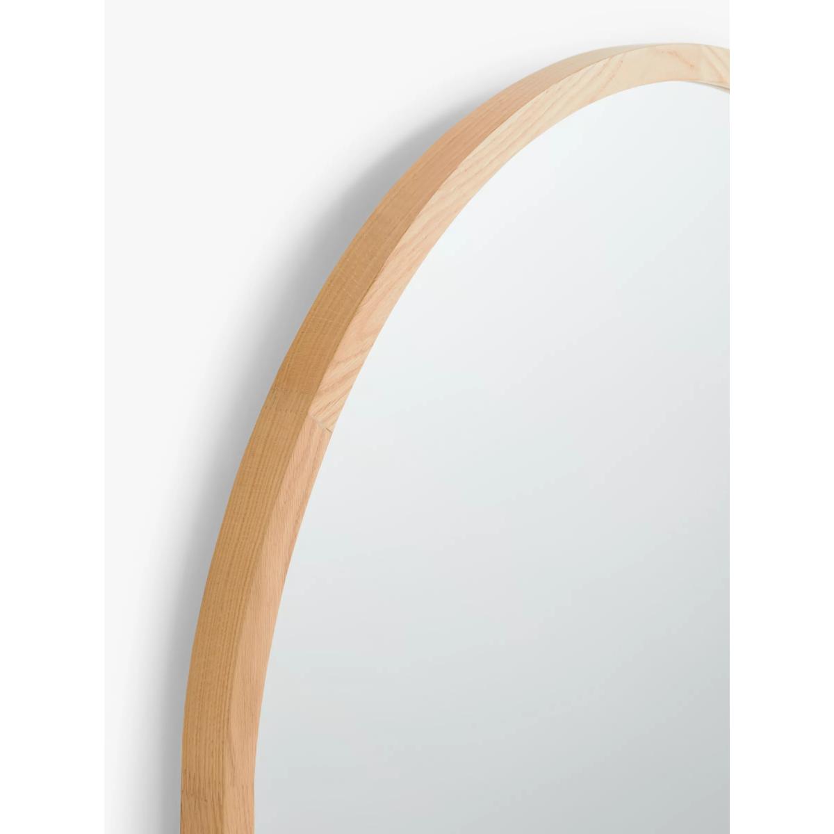 John Lewis Slim Solid Oak Wood Overmantle Mirror, 90 x 100cm – image 2