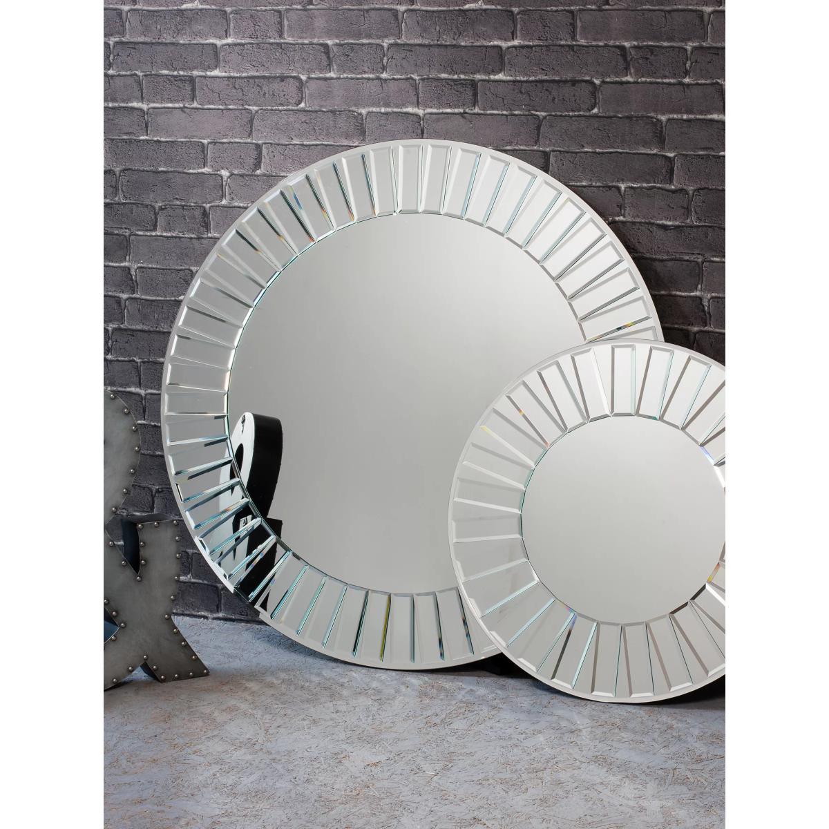 Mondello Round Glass Frame Mirror, Clear – image 2