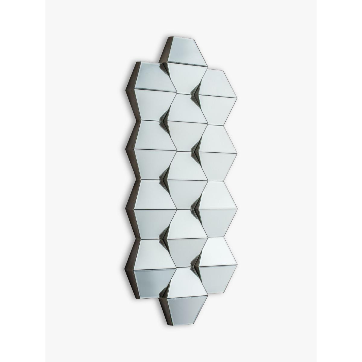 Angled Glass Panels Wall Mirror, 110 x 50cm, Clear – image 2