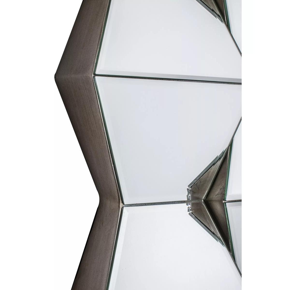 Angled Glass Panels Wall Mirror, 110 x 50cm, Clear – image 3