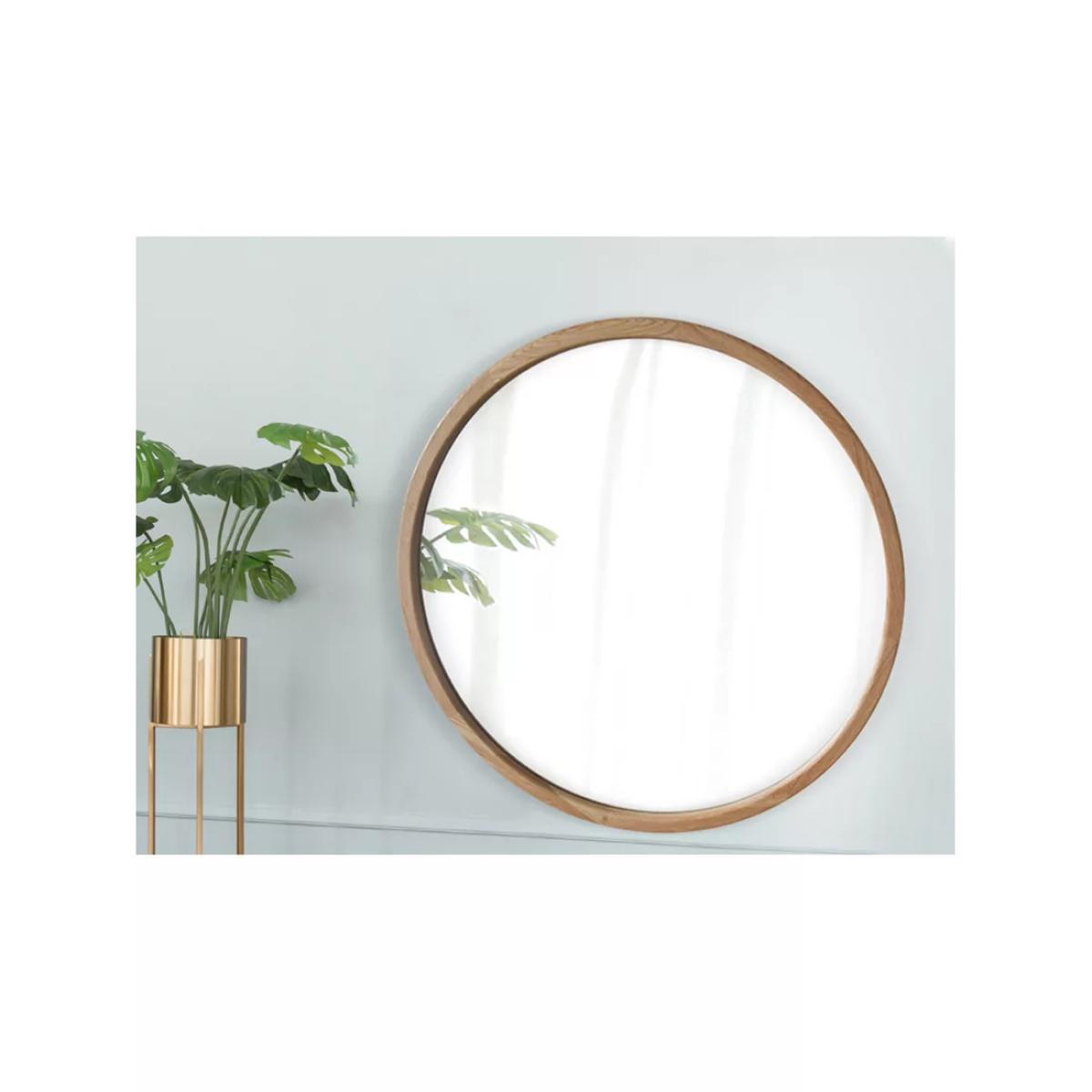 John Lewis & Partners Round Oak Wood Wall Mirror, 150cm, Natural – image 4