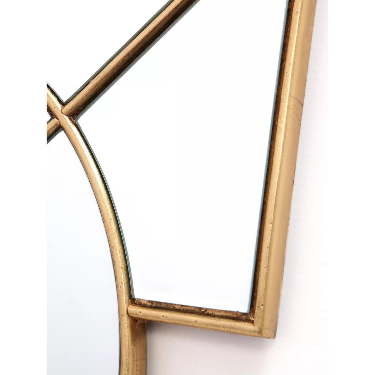 Där Lyshia Decorative Geometric Glass Wall Mirror, 60 x 60cm, Gold – image 2