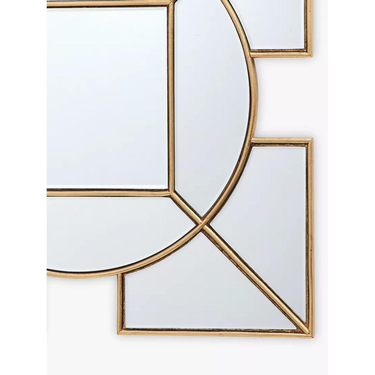 Där Lyshia Decorative Geometric Glass Wall Mirror, 60 x 60cm, Gold – image 3